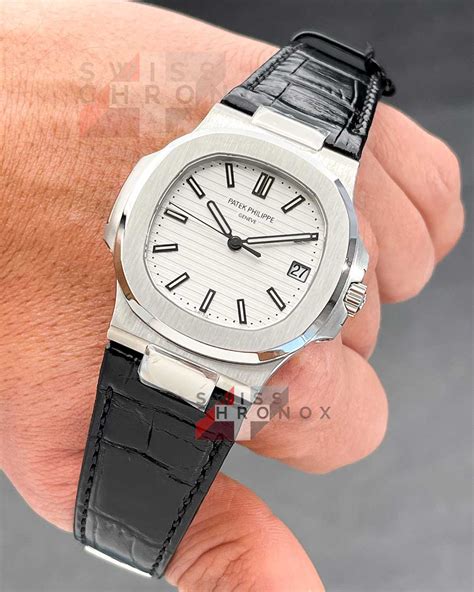 patek philippe leather strap watch|patek philippe nautilus rubber strap.